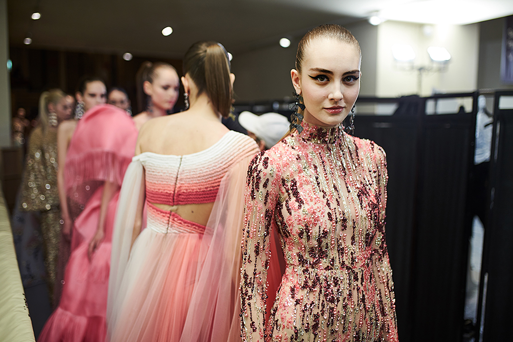 Georges Hobeika backstage by Alex Kozhin photographer. Haute Couture SS 2020