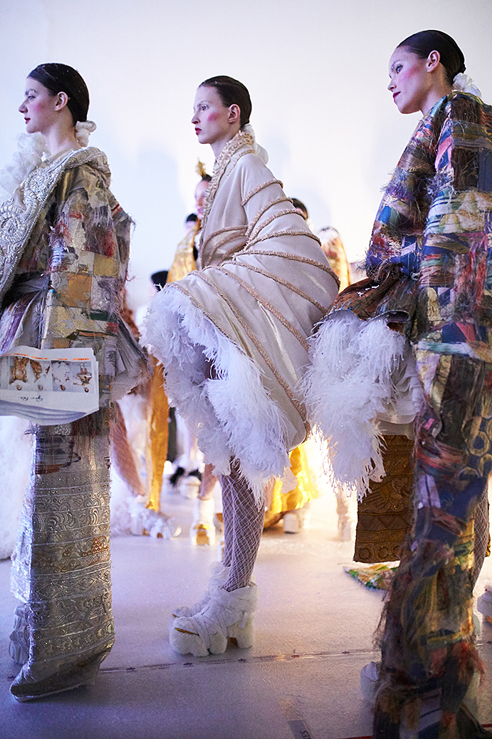 Guo Pei Haute Couture. Backstage photo by Alex Kozhin